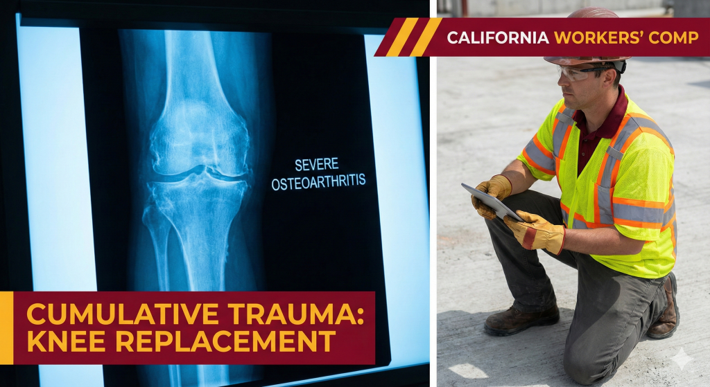 Cumulative trauma knee replacement California workers compensation