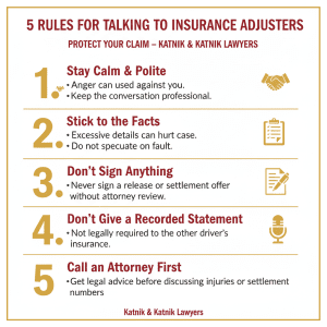 5 Essential Rules for Talking to Adjusters in Santa Ana - Infographic.