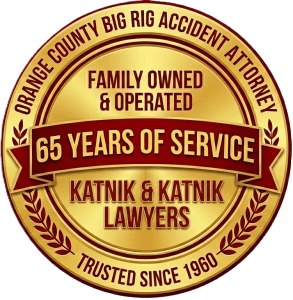 A trust seal for Katnik & Katnik, a reliable big rig accident attorney in Orange County.