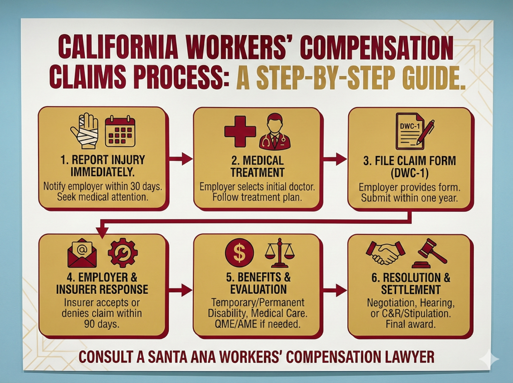 A step-by-step guide to the claims process, explained by a Workers’ Compensation lawyer in Santa Ana.