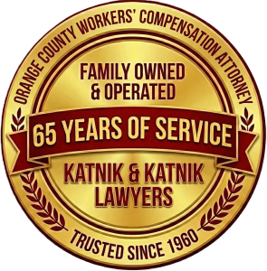 A trust seal for Katnik & Katnik, the premier Workers’ Compensation attorney in Orange County.