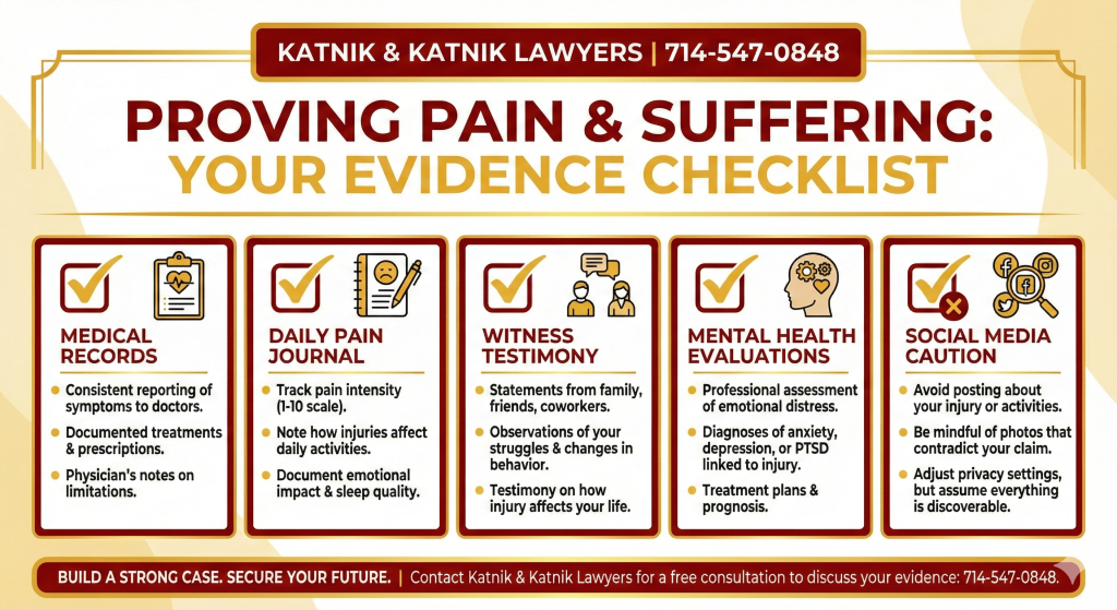 how to prove pain and suffering in California